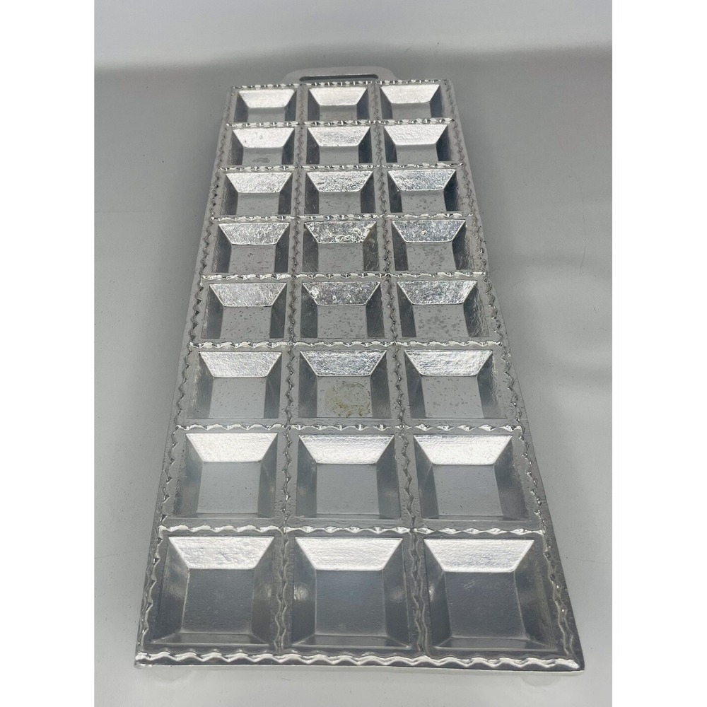 Ravioli Press IPS Makes 24 Mini 1" Squares, Metal Mold Made In Italy